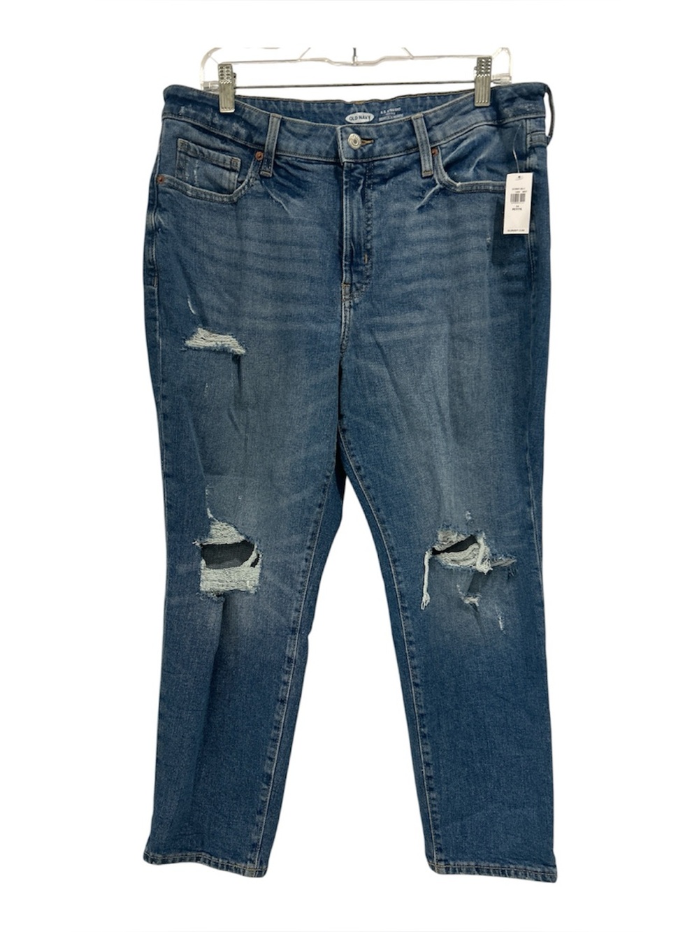 NWT Old Navy OG Straight High Rise Distressed Jeans - Size 14 Petite